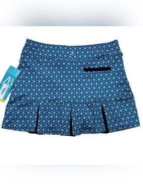 AB Allie Burke Sport Back Pleat Golf/Tennis/Pickle Ball Skort Geometric Print
